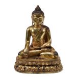 A large Chinese gilt-bronze Buddha