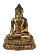 A large Chinese gilt-bronze Buddha