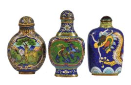 A Chinese cloisonn&#233; &#8216;phoenix&#8217; enamel snuff bottle
