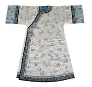 A Chinese cream silk Manchu lady&#8217;s informal spring-summer robe