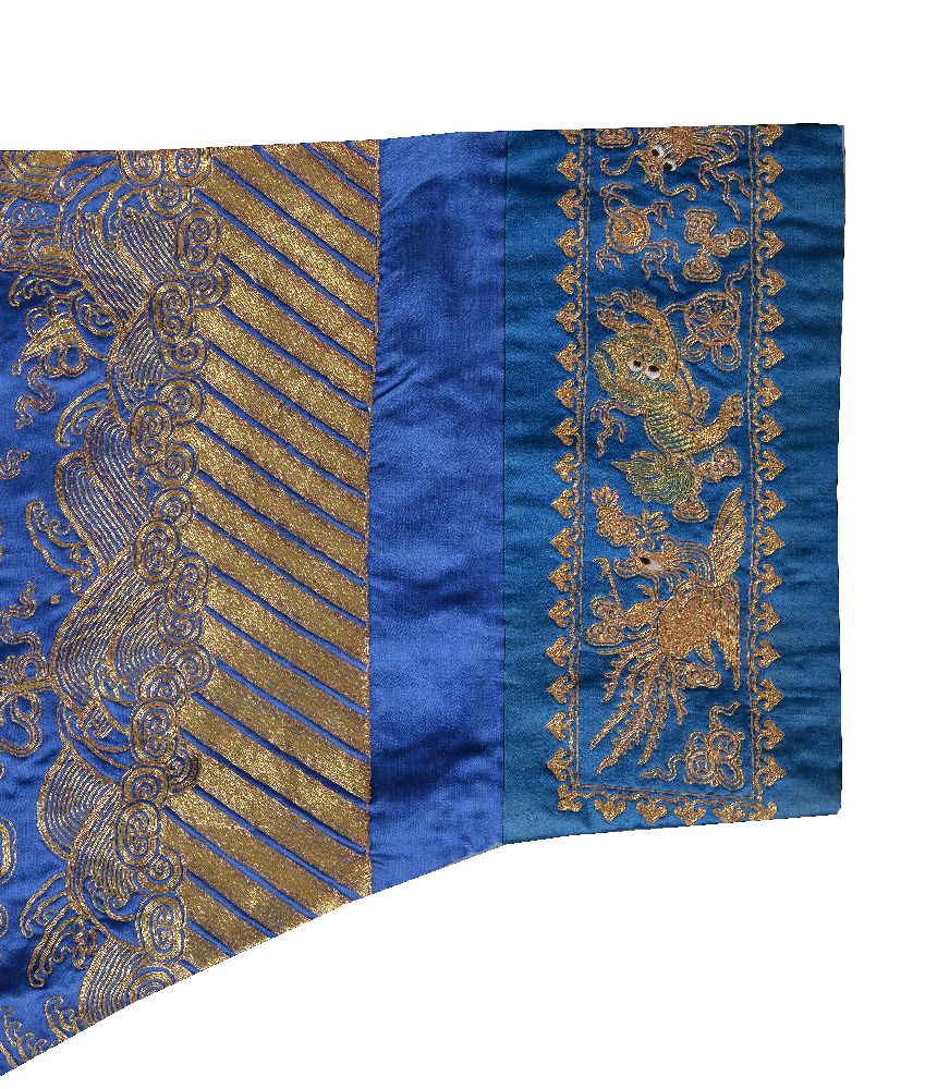 A Chinese blue-ground Mandarins 'Dragon' robe - Image 5 of 8