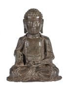 A Chinese bronze seated figure of Buddha