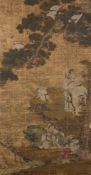 A large Chinese painting of &#8216;The Three Deities&#8217;