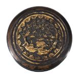 A Chinese gilt-bronze circular box and cover