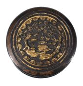 A Chinese gilt-bronze circular box and cover