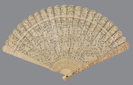 ϒ A Chinese ivory brise fan