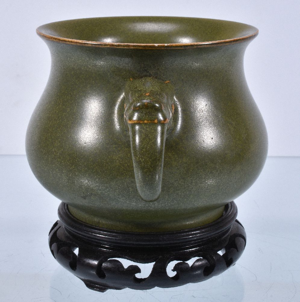 A Chinese 'teadust' glazed censer - Image 2 of 4