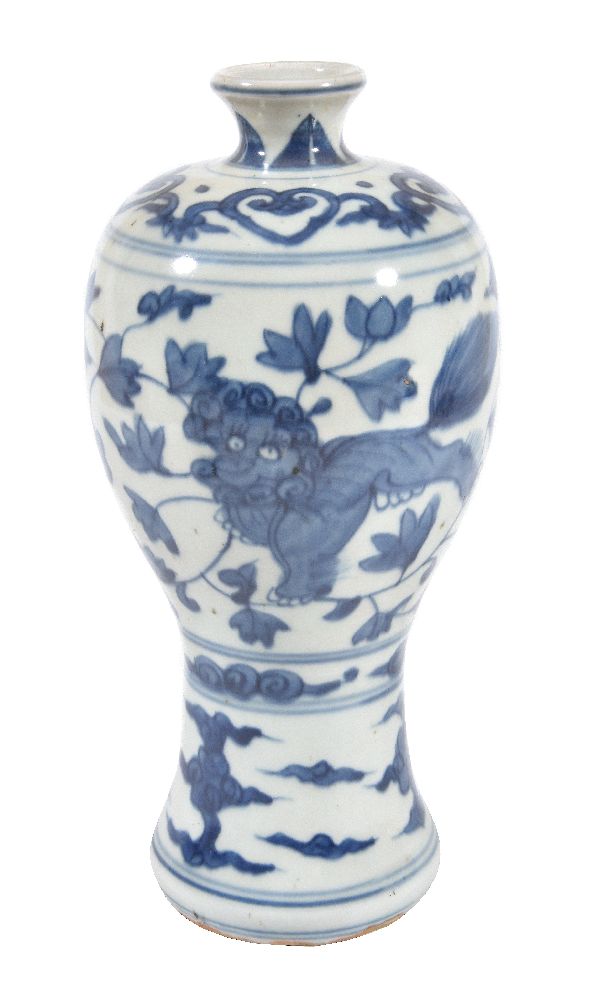 A Chinese provincial blue and white vase
