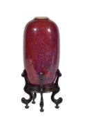 A small Chinese Flamb&#233;-glazed vase
