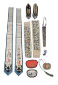 A Chinese group of embroidered accessories