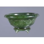 A small Chinese spinach jade bowl