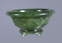 A small Chinese spinach jade bowl