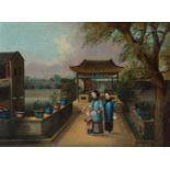 A pair of Chinese export paintings