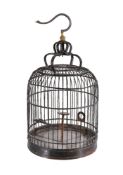 A Chinese Lacquered Wood Bird Cage