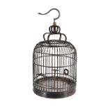 A Chinese Lacquered Wood Bird Cage