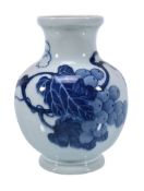 An unusual Chinese blue and white &#8216;grape&#8217; vase