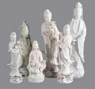 A Chinese Dehua figure of Guanyin and child