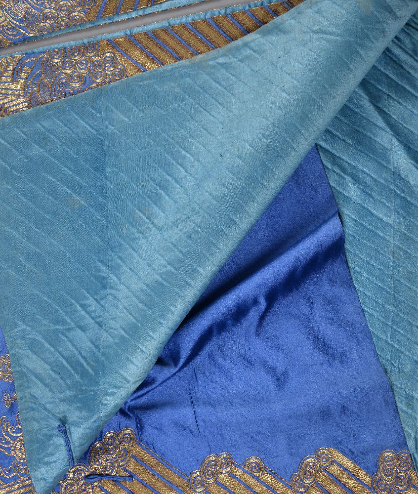 A Chinese blue-ground Mandarins 'Dragon' robe - Image 8 of 8