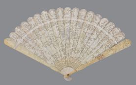 ϒ A Chinese ivory brise fan