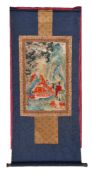 A Tibetan silk Thangka
