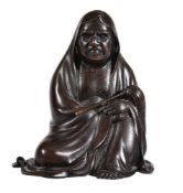 A Japanese bronze figure of Daruma