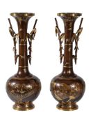 Miya-O Eisuke: An Impressive Pair of Japanese Parcel Gilt Bronze Vases