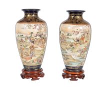 A Pair of Satsuma Pottery Vases