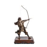 A Bronze Miya-o Style Figure of a Japanese Archer