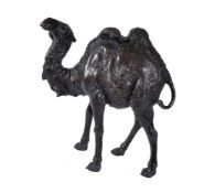 Genryusai Seiya: A Bronze Model of a Camel standing four square with its head turned slightly to its