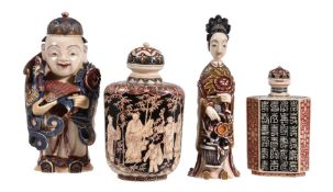 ϒ A Japanese stained ivory snuff bottle