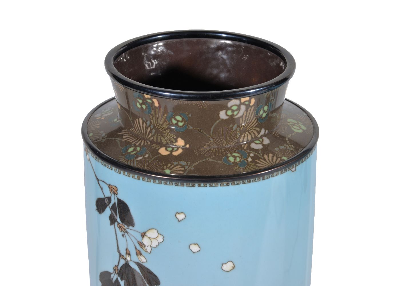 Manner of Namikawa Sosuke: A Pair of Silver Wire Cloisonné Enamel Vases - Image 3 of 4