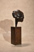 λ Stephen Cohn, (Anglo-German 1931 ~ 2012), Flying Head, a patinated bronze abstract form