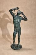 λ Ian Rank-Broadley,(1952 ~ ), a verdigris patinated bronze model of a standing nude called Ganymede