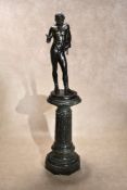 A Neapolitan patinated bronze model of Narcissus