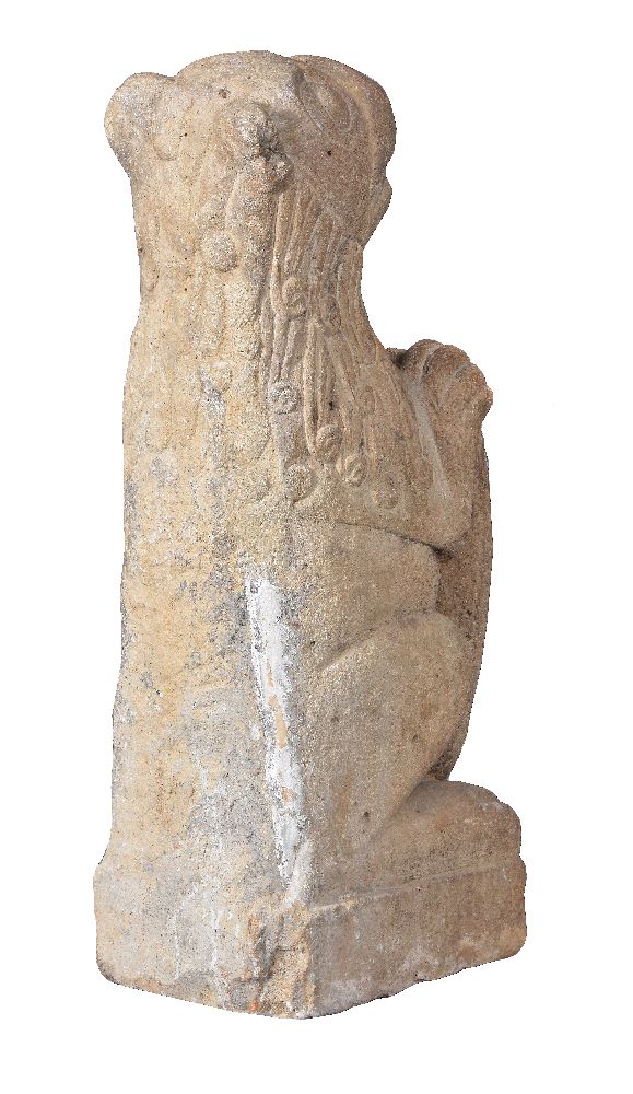 A sculpted Istrian limestone heraldic lion - Image 5 of 5