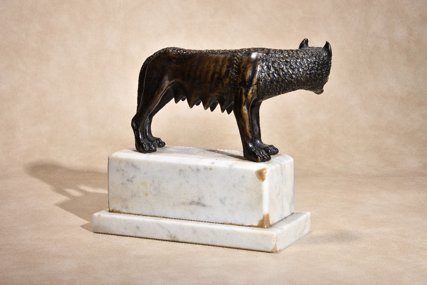 An Italian patinated bronze model of the Roman she-wolf - Image 3 of 4