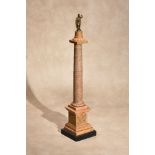 An Italian Grand Tour marmo giallo model of the Column of Marcus Aurelius