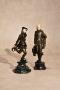 ϒ Two Continental Art Deco bronze and ivory mounted figurines
