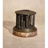 An Italian bronze and Siena marble mounted Grand Tour model of the Temple of Vesta