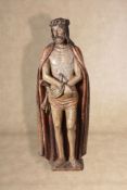 A French sculpted and polychrome painted wood model of Christ