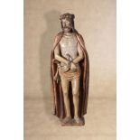 A French sculpted and polychrome painted wood model of Christ
