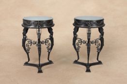 A pair of patinated bronze tripod atheniennes in the manner of ancient Pompeian examples