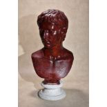 A Victorian plaster bust of the Emperor Augustus