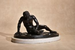 An Italian patinated bronze model of the Capitoline Dying Gaul