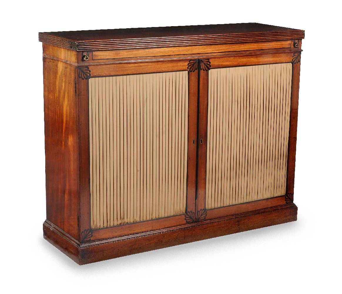 ϒ A pair of George III mahogany and ebony marquetry inlaid side cabinets - Image 2 of 5