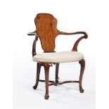 A George I walnut elbow chair