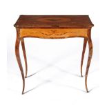 ϒ A George III harewood and rosewood side table