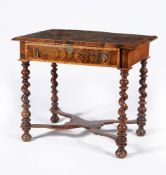 A William & Mary olivewood oyster veneered and marquetry side table