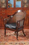 A Regency mahogany bergere armchair