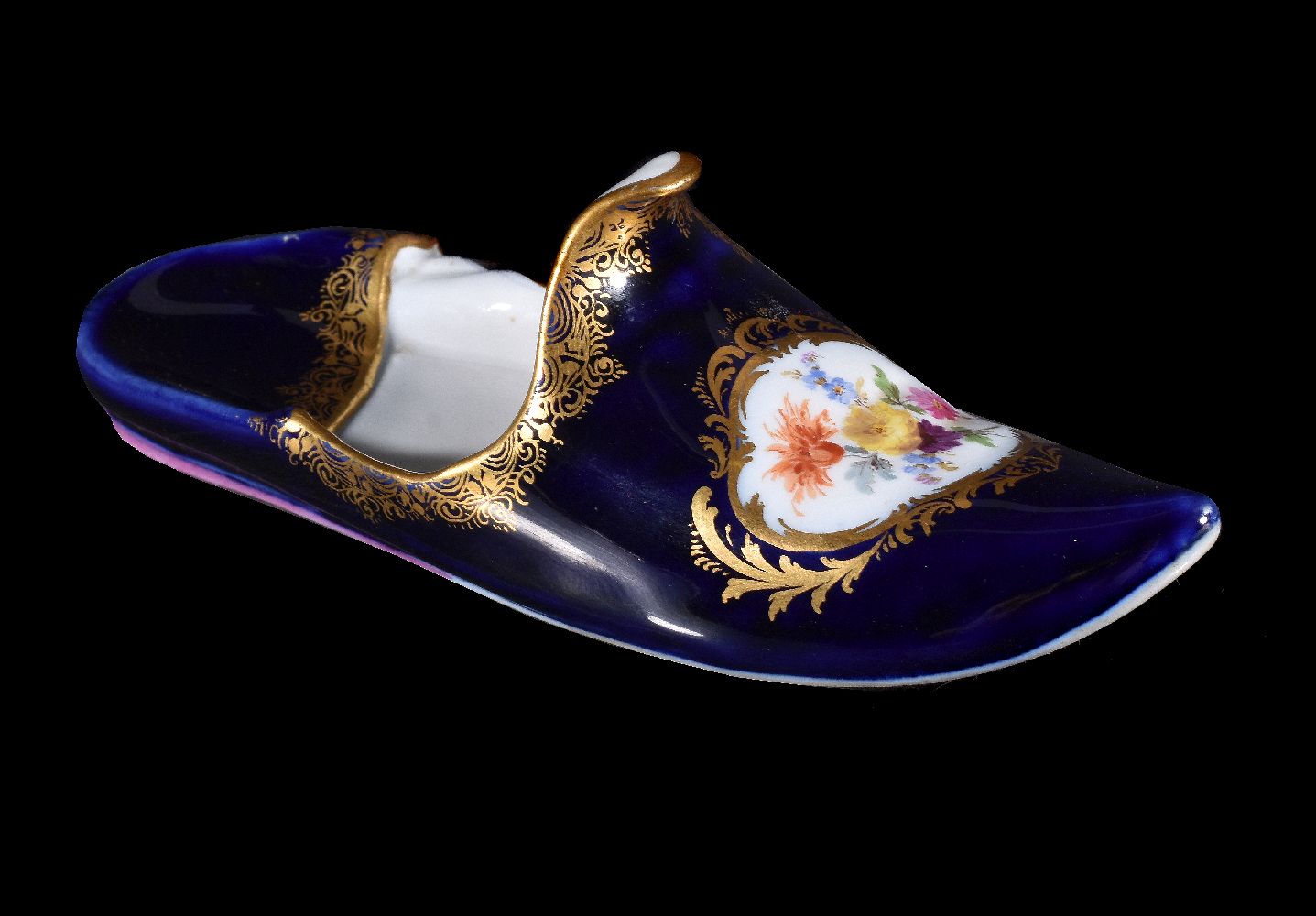 A Meissen blue-ground model of a slipper - Image 2 of 5